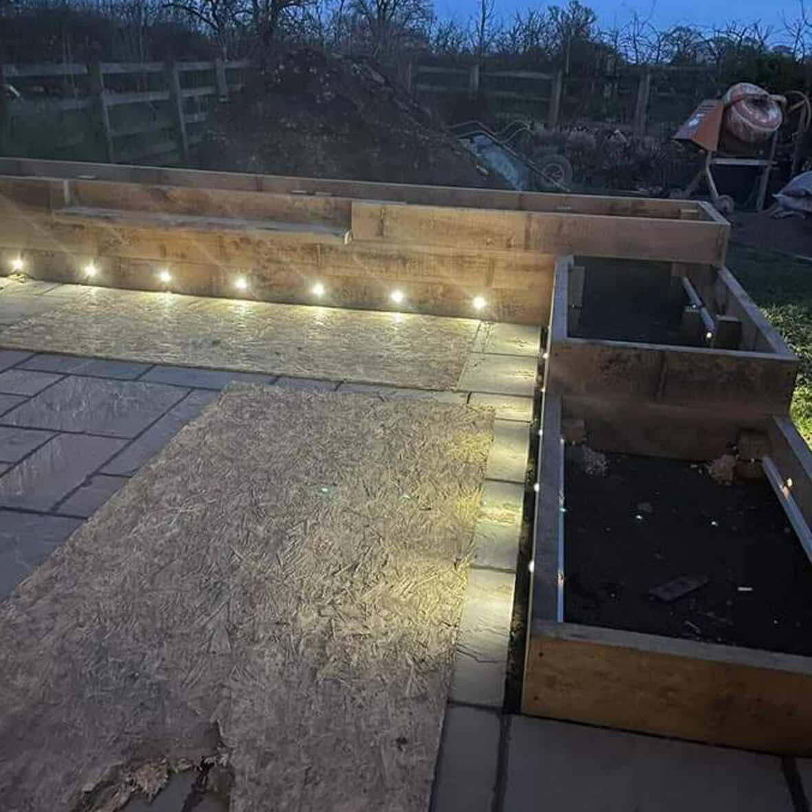 Patio and planter installation